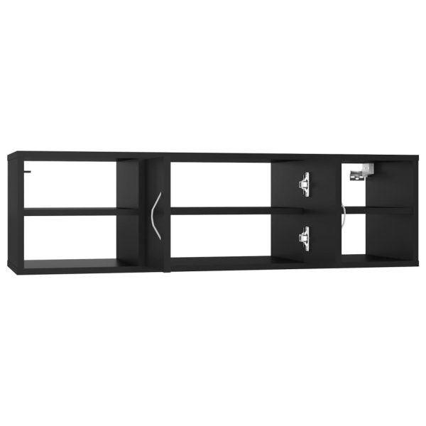 Wall Shelf 102x30x29 cm Engineered Wood – Black