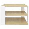 Coffee Table 60x60x40 cm Engineered Wood – Sonoma Oak and White