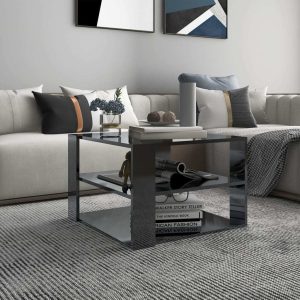 Coffee Table 60x60x40 cm Engineered Wood – High Gloss Grey