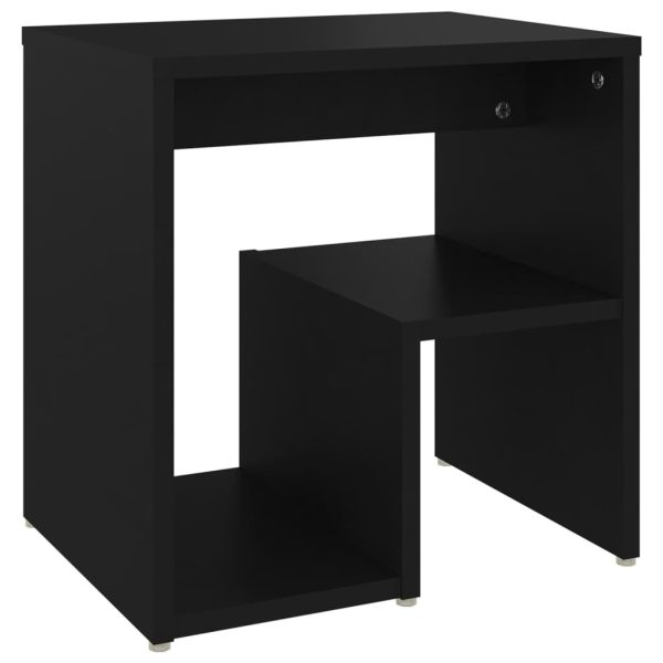 Geneva Bed Cabinet 40x30x40 cm Engineered Wood – Black, 1