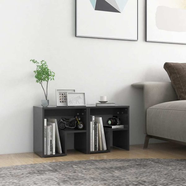 Geneva Bed Cabinet 40x30x40 cm Engineered Wood – Grey, 2