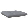 Garden Footstool with Cushion Solid Pinewood – Brown and Grey