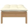 Garden Footstool with Cushion Solid Pinewood – Honey Brown