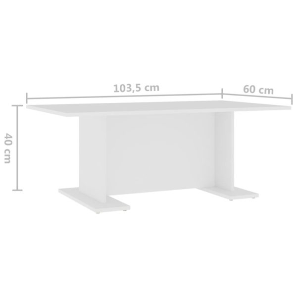 Coffee Table 103.5x60x40 cm Engineered Wood – White