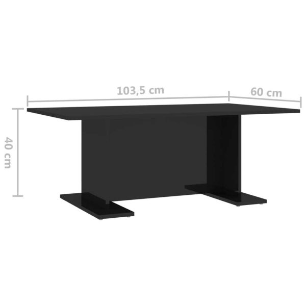 Coffee Table 103.5x60x40 cm Engineered Wood – High Gloss Black