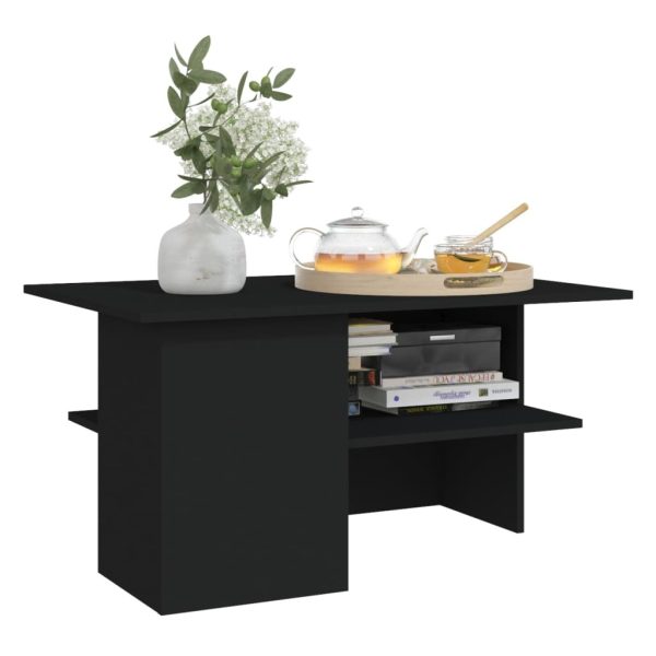 Coffee Table 90x60x46.5 cm Engineered Wood – Black