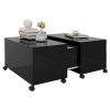 Coffee Table 75x75x38 cm Engineered Wood – High Gloss Black
