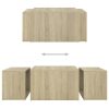 3 Piece Nesting Coffee Table Set 60x60x38 cm Engineered Wood – Sonoma oak