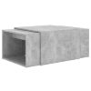 3 Piece Nesting Coffee Table Set 60x60x38 cm Engineered Wood – Concrete Grey