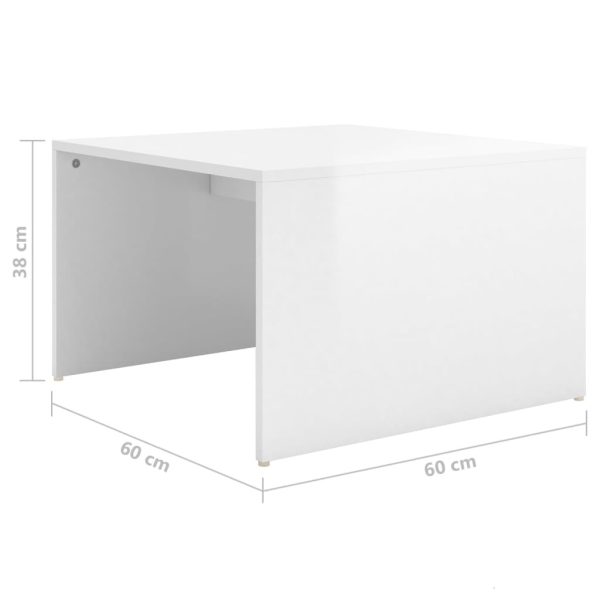 3 Piece Nesting Coffee Table Set 60x60x38 cm Engineered Wood – High Gloss White