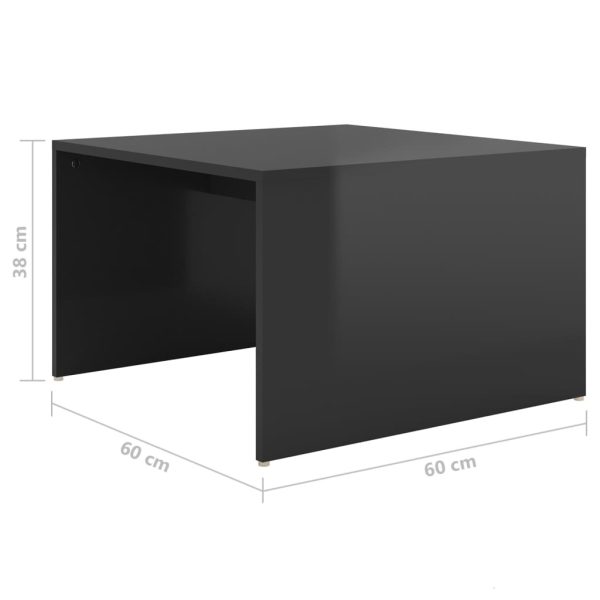 3 Piece Nesting Coffee Table Set 60x60x38 cm Engineered Wood – High Gloss Black