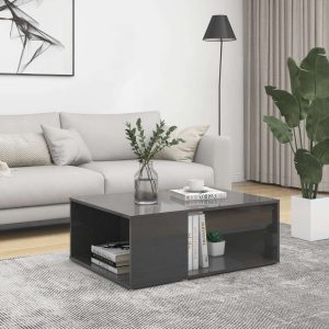 Coffee Table 90x67x33 cm Engineered Wood – High Gloss Grey