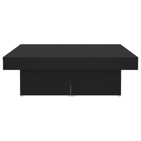 Coffee Table 90x90x28 cm Engineered Wood – Black