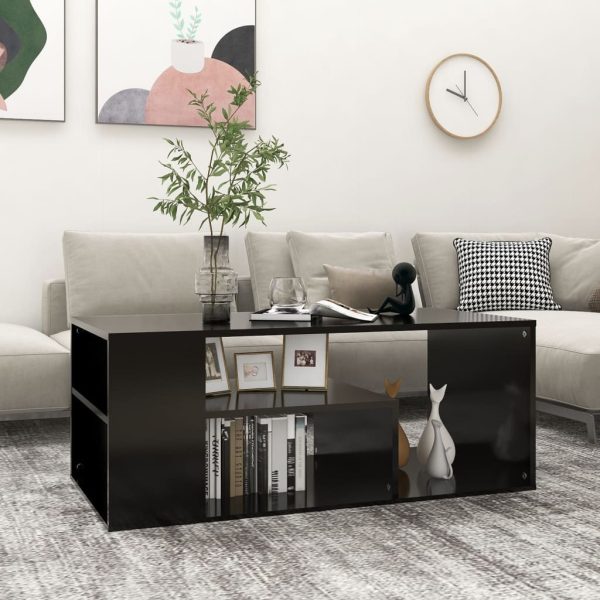Coffee Table 100x50x40 cm Engineered Wood – Black