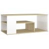 Coffee Table 100x50x40 cm Engineered Wood – White and Sonoma Oak