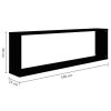Wall Cube Shelves 4 pcs – 100x15x30 cm, Black