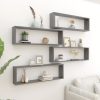 Wall Cube Shelves 4 pcs – 100x15x30 cm, High Gloss Grey