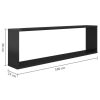 Wall Cube Shelves 4 pcs – 100x15x30 cm, High Gloss Grey