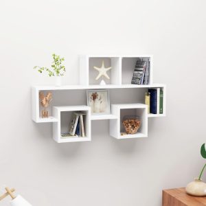 Car-shaped Wall Shelf 82x15x51 cm Engineered Wood – White