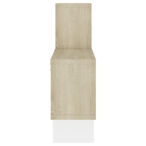 Car-shaped Wall Shelf 82x15x51 cm Engineered Wood – White and Sonoma Oak