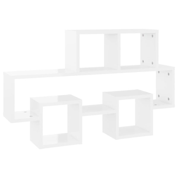 Car-shaped Wall Shelf 82x15x51 cm Engineered Wood – High Gloss White