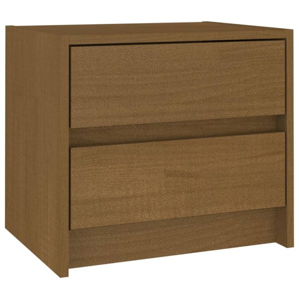 Haslingden Bedside Cabinet 40×30.5×35.5 cm Solid Pine Wood – Honey Brown, 1