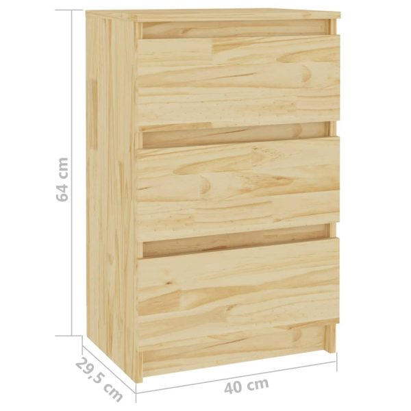 Apollo Bedside Cabinet 40×29.5×64 cm Solid Pine Wood – Brown, 1