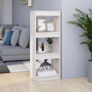Book Cabinet Solid Pinewood – 40x30x103.5 cm, White