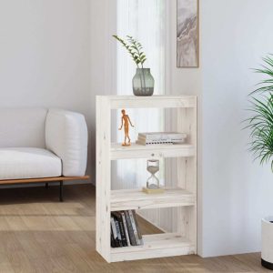 Tranent Book Cabinet/Room Divider Solid Wood Pine – White, 60x30x103.5 cm