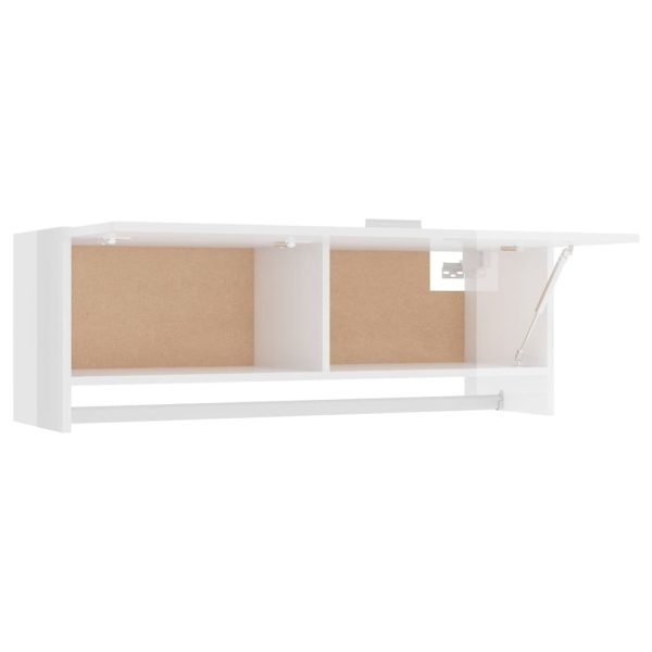 Wardrobe 100×32.5×35 cm Engineered Wood – High Gloss White