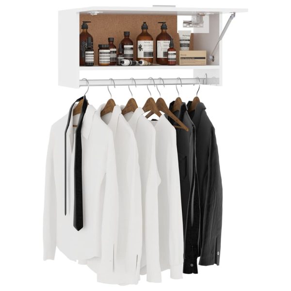Wardrobe 70×32.5×35 cm Engineered Wood – High Gloss White