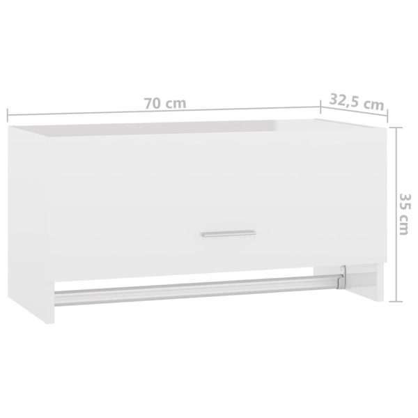 Wardrobe 70×32.5×35 cm Engineered Wood – High Gloss White