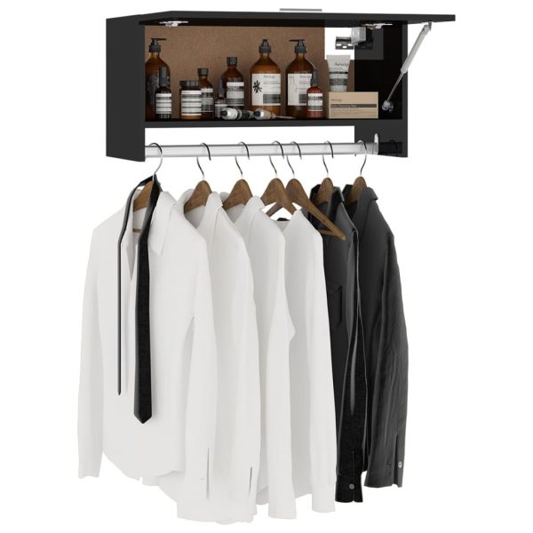 Wardrobe 70×32.5×35 cm Engineered Wood – High Gloss Black