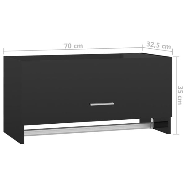 Wardrobe 70×32.5×35 cm Engineered Wood – High Gloss Black