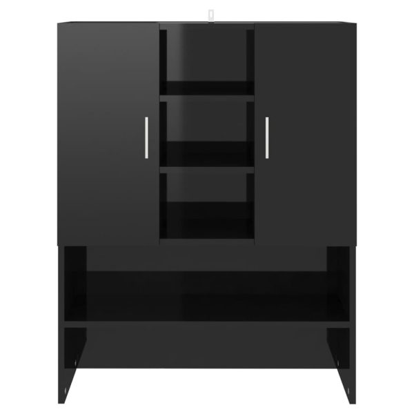 Washing Machine Cabinet 70.5×25.5×90 cm – High Gloss Black