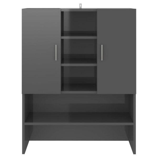 Washing Machine Cabinet 70.5×25.5×90 cm – High Gloss Grey