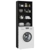 Washing Machine Cabinet 64x24x190 cm – Black