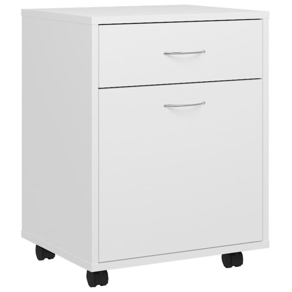 Rolling Cabinet 45x38x54 cm Engineered Wood – White
