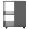 Rolling Cabinet High Gloss Grey 60x53x72 cm Engineered Wood