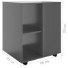 Rolling Cabinet High Gloss Grey 60x53x72 cm Engineered Wood