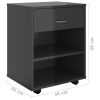 Rolling Cabinet 46x36x59 cm Engineered Wood – High Gloss Black