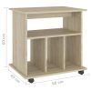 Rolling Cabinet 60x45x60 cm Engineered Wood – Sonoma oak