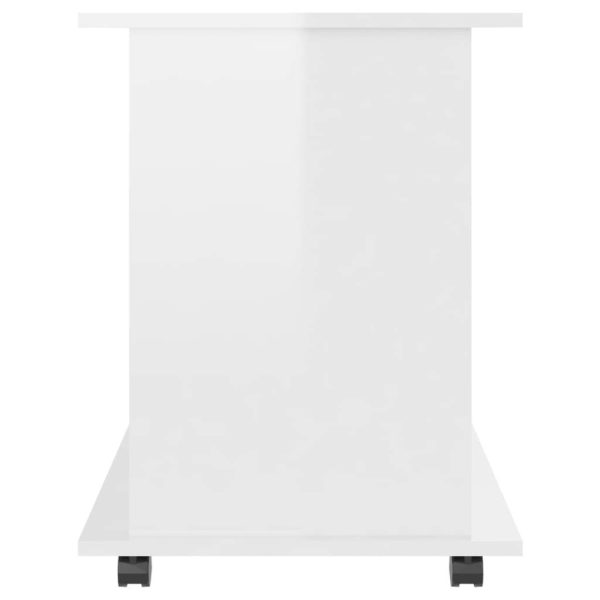 Rolling Cabinet 60x45x60 cm Engineered Wood – High Gloss White