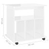 Rolling Cabinet 60x45x60 cm Engineered Wood – High Gloss White
