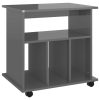 Rolling Cabinet 60x45x60 cm Engineered Wood – High Gloss Grey