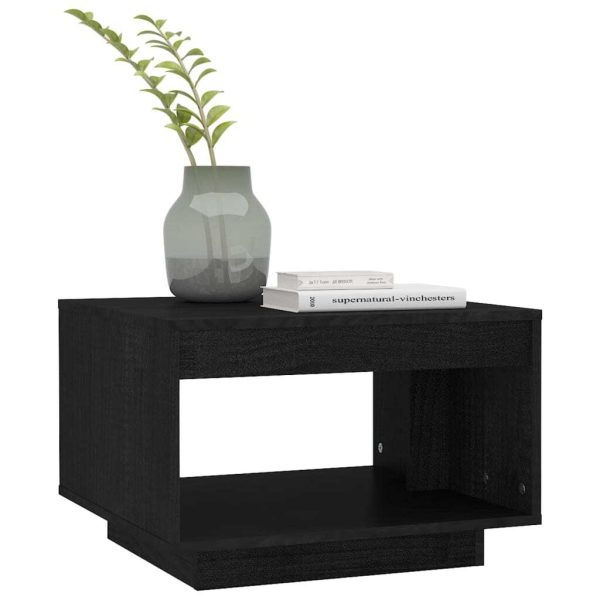 Coffee Table 50x50x33.5 cm Solid Pinewood – Black