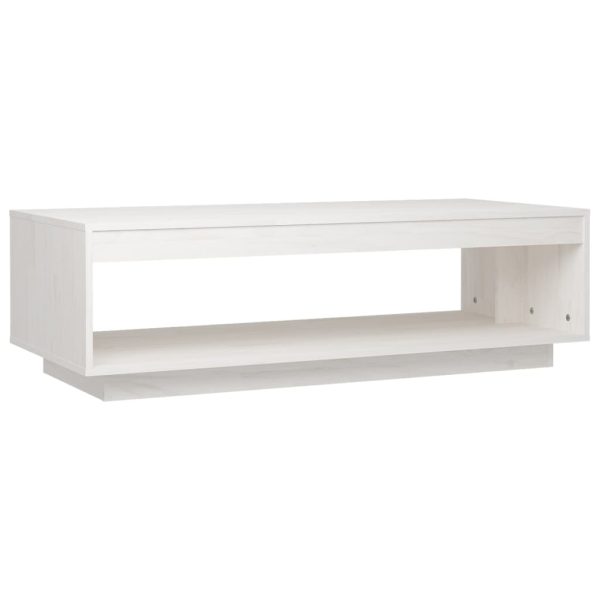 Coffee Table 110x50x33.5 cm Solid Pinewood – White