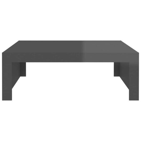 Coffee Table 100x100x35 cm Engineered Wood – High Gloss Grey