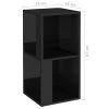 Corner Cabinet Engineered Wood – 33x33x67 cm, High Gloss Black