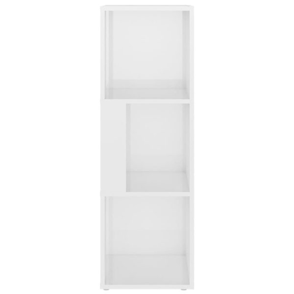 Corner Cabinet Engineered Wood – 33x33x100 cm, High Gloss White